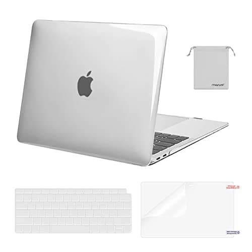 MOSISO Compatible with MacBook Air 13 inch Case M1 Chip 2021-2018 Release A2337 A2179 A1932, Plastic Hard Shell&Keyboard Cover&Screen Film&Storage Bag for MacBook Air 13.3 inch Case, Transparent - Image 1