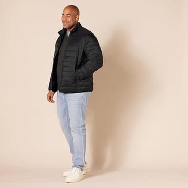 Amazon Essentials Men's Packable Lightweight Water-Resistant Puffer Jacket (Available in Big & Tall), Black, X-Large - Image 8