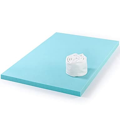 ZINUS 2 Inch Ultra Cooling Gel Memory Foam Mattress Topper with Cooling Cover, CertiPUR-US Certified, Twin, White - Image 10