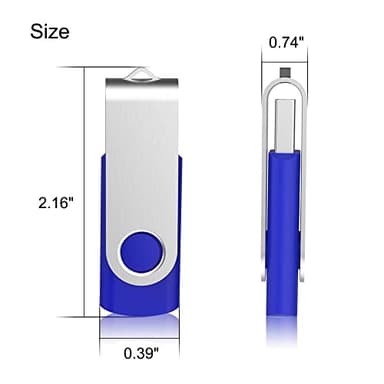 Aiibe 10 Pack 64GB USB 2.0 Flash Drive - Blue (10 Pack, 64GB) - Image 4