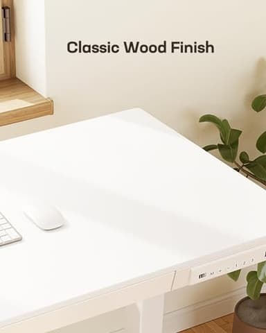 Marsail Standing Desk with Drawer, 48 x 24 inch Whole Piece Tabletop Electric Standing Desk, Height Adjustable Desk with USB Charging Ports, Sit Stand Desk with Storage for Home & Office White - Image 7