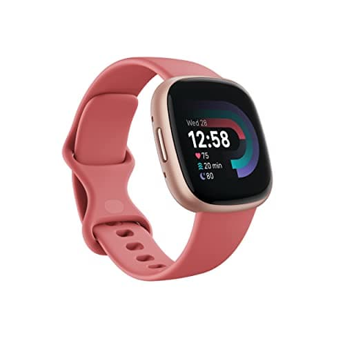 Fitbit Versa 4 Fitness Smartwatch with Daily Readiness, GPS, 24/7 Heart Rate, 40+ Exercise Modes, Sleep Tracking and more, Pink Sand/Copper Rose, One Size (S & L Bands Included) - Image 1