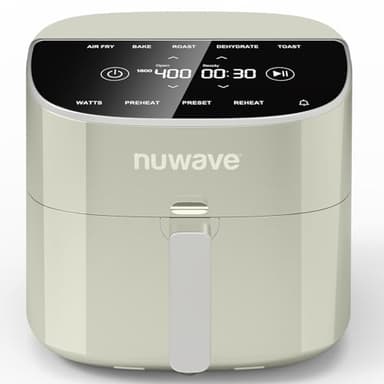 Nuwave Brio Plus 8 Qt Air Fryer, PFAS Free, New & Improved, Digital Touch Screen, Cool White Display, 50°F~400°F in Precise 5°, 5 Cook Functions, 100 Presets & 50 Memory, 3 Wattages 700, 1500, 1800 - Image 1