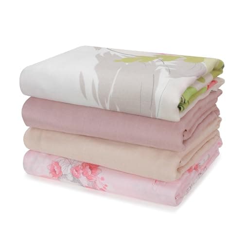 LITTLE SPUD Muslin Swaddle Blankets, Nursery Receiving Blankets for Girls & Boys, Soft & Breathable Baby Muslin Swaddle, Large 47 x 47 inches, New Born Essentials, 4 Pack, Pink Rabbit - Image 1