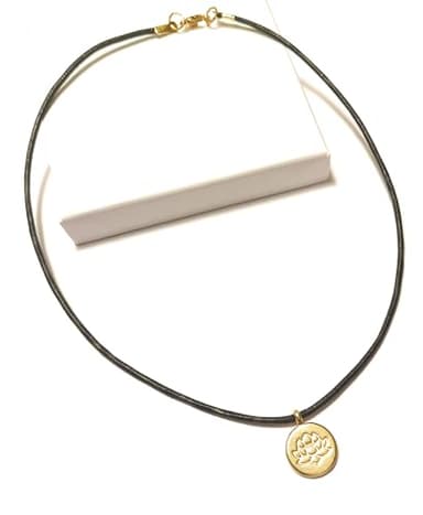 Lotus Flower 18K Gold Plated Brass Pendant Comfort Necklace Leather Cord Spiritual Yoga Meditation Gift Boxed Black 18 Inch - Image 4