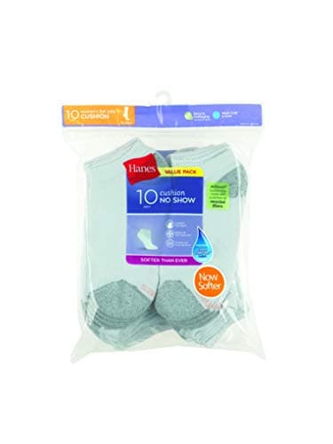 Hanes Womens Value Pack, No Show Soft Moisture-wicking Socks, Available In 10 And 14-packs, White - 10 Pack, 8-12 US - Image 2