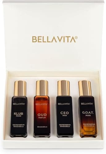Bella Vita Luxury Long Lasting Perfume Gift Set for Man | 4x20ml | Gifts for Men | Woody, Citrusy, Oud, Premium Fragrance Scent | KLUB, OUD, CEO, G.O.A.T - Image 1
