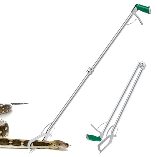 GYORGKSHI 78“ Snake Tongs Collapsible Grabber, Professional Reptile Snake Catcher Wide Jaw Handling Tool, Stainless Steel Snake Hook - Image 1