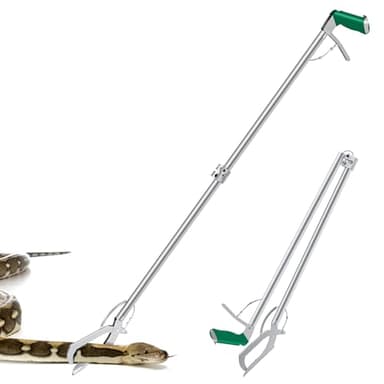GYORGKSHI 78“ Snake Tongs Collapsible Grabber, Professional Reptile Snake Catcher Wide Jaw Handling Tool, Stainless Steel Snake Hook - Image 1