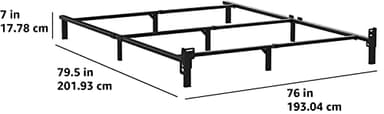 Amazon Basics Metal Bed Frame(Box Spring Required), 9-Leg Base for Box Spring and Mattress, King, Tool-Free Easy Assembly, Black - Image 2