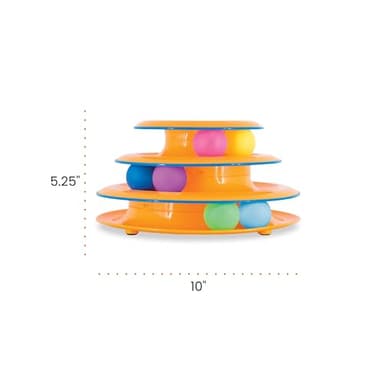 Catstages Tower of Tracks – 3-Level Interactive Cat Toy with 6 Spinning Balls, Non-Slip Base, Ideal for Indoor Cats, Orange - Image 8