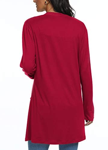 QIXING Womens Cardigan Long Sleeve with Pocketes Long Sleeve Casual Lightweight Open Front Cardigan - Image 5