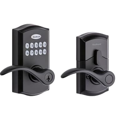 Kwikset SmartCode 955 Pembroke Light Commercial 10-Button Keypad Electronic Lever, Featuring Convenient Keyless Entry, 3-Year Batter Life and High Traffic Durability Matte Black - Image 1