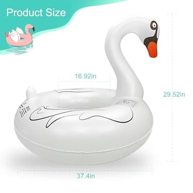 Swan Pool Floats & Swimming Rings- Solar Powered Inflatable Floating Light UP Pool & Led Pool Lights That Float for Party Decorations, 16 Auto-Cycling Colors（2Pack） - Image 2