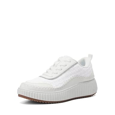 DREAM PAIRS Women Chunky City Tweed Comfortable Casual Platform Fashion Sneaker,Size 10,White,SDFN2379W - Image 1