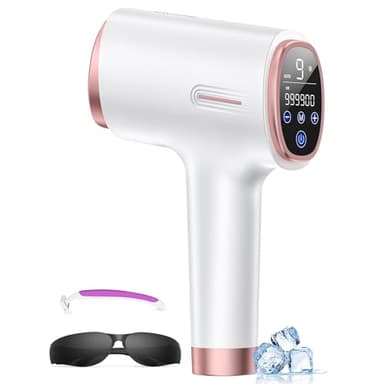 Finequin Laser Hair Removal for Women & Men, 45°F Ice-Cooling Contact, Safe & Virtually Painless Alternative to Salon IPL Hair Removal Device, Long-Lasting Hair Removal from Home, with Razor & Glasses - Image 1