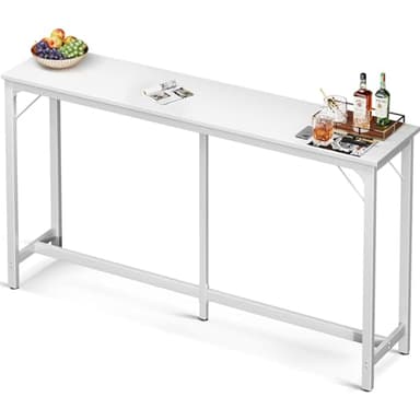 ODK 71 Inch Bar Table, Bar Height Pub Table, Counter Height Bar Table, Rectangular High Top Kitchen & Dining Counter Tables with Sturdy Legs & Easy-to-Clean Top, White - Image 1