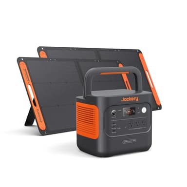 Jackery Explorer 2000 v2 Power Station and 2 * 100W Solar Panels, 2042Wh LiFePO4 Home Backup Battery, 2200W Solar Generator, USB-C PD 100W Fast Charging for Emergencies, Power Outages, Camping - Image 1