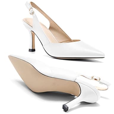 Rilista Women's Slingback Kitten Heels Closed Pointed Toe Backless Wedding Party Dress Pumps Shoes - Image 4