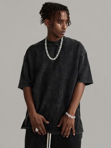 3 Pack Men's Oversized Cotton T-Shirts Loose Fit Vintage Tee Short Sleeve Casual Tshirts Solid Tops(BKAGBG,XL) - Image 9