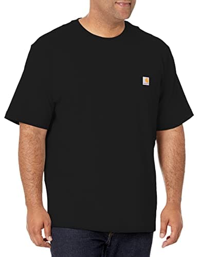 CarharttmensLoose Fit Heavyweight Short-Sleeve Pocket T-ShirtBlackLarge Tall - Image 1
