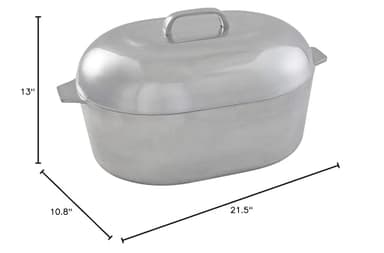 IMUSA USA Heavy Duty Cajun Oval Cast Aluminum Roaster 18", Silver - Image 9