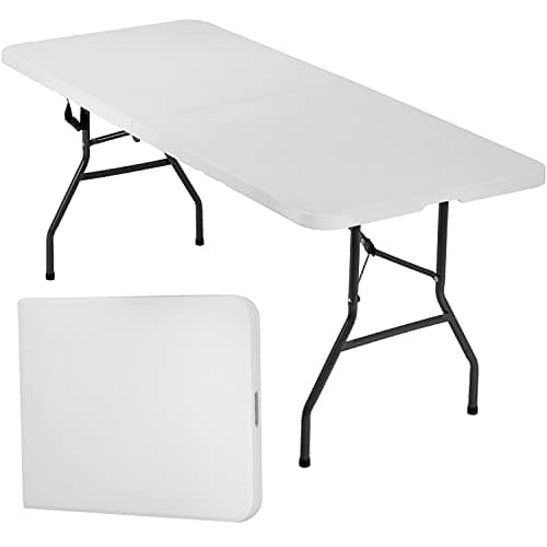 FDW Folding Half Portable Foldable Table for Parties Backyard Events (White, 6 FT 70 * 29) (White, 6 FT) - Image 1