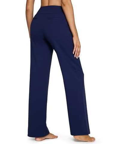 G4Free Women Fashion Yoga Dress Pants with Pockers for Women Wide Leg Sweatpants Stretch for Lounge Business Casual(Royal Blue,XXL,33") - Image 4