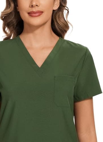 COZYFIT Scrubs for Women Set - Stretch V-Neck Scrub Top & Jogger Pant with 8 Pockets - Image 6