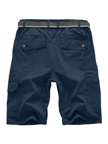 Jessie Kidden Mens Outdoor Casual Expandable Waist Lightweight Water Resistant Quick Dry Fishing Hiking Shorts (6222-Navy, 32) - Image 2