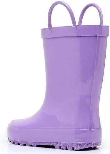LANCDON Kids Rain Boots with Easy-On Handles - Waterproof Rubber Boots for Girls & Boys, Fun Animal Patterns & Non-Slip Sole - Image 5