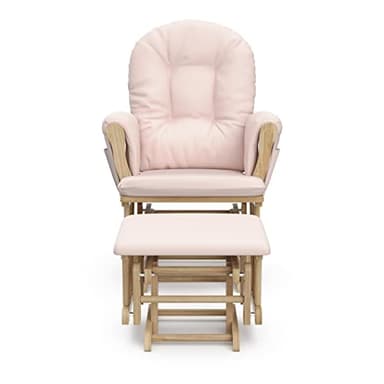 Storkcraft Premium Hoop Glider & Ottoman (Natural/Pink) — GREENGUARD Gold Certified Nursery Glider, Solid Wood Craftsmanship, Smooth-Gliding Nursery Chair and Ottoman, Award-Winning - Image 11