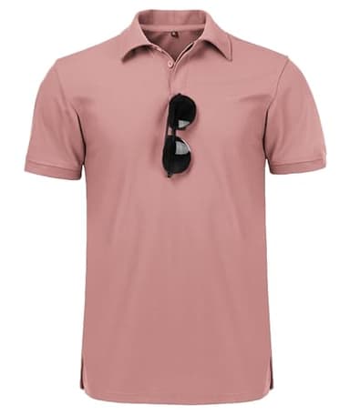 SCODI Mens Polo Shirts Performance Short Sleeve Tactical Shirts Athletic Golf Shirt for Men Daily Casual Collared T-Shirt Ash Red 5XL - Image 2
