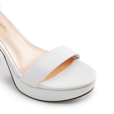 DREAM PAIRS Women's Platform Chunky High Heeled Sandals Open Toe Block Heels Ankle Strap Dress Shoes for Wedding Party Evening,Size 6.5,White,DWUMHS2508 - Image 5