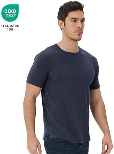 netdraw Men's Ultra-Soft Bamboo Viscose T-Shirt, Curved Hem Lightweight Cooling Cotton Blend Casual Tee - Image 5
