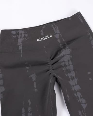 AUROLA Serpent 2 Pieces Pack Set Seamless Scrunch Workout Leggings for Women Active Gym Pants,Pack (Black + Chestnut Brown),L - Image 4
