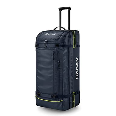 Gonex Rolling Duffle Bag with Wheels, 100L Water Repellent Large Wheeled Travel Duffel Luggage with Rollers 33 inch, Navy Blue - Image 1