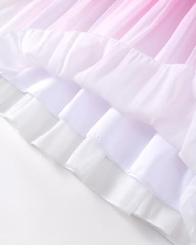 Toddler Girl Tulle Dresses 4T 5T Girl Clothes Ruffle Pink White Prom Dress Ombre Summer Toddler Outfits Birthday Beach Sundress for Girl 4 5 Year Old - Image 7