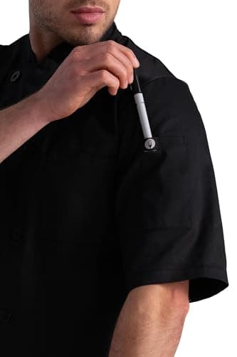 Chef Works Unisex Volnay Chef Coat, Black, X-Large - Image 4