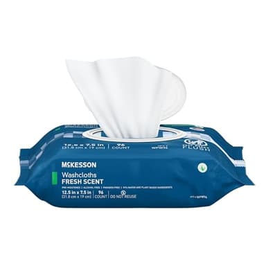 McKesson Washcloth Wipes for Adults, Scented (6 Pack, 576 Washcloths) Disposable Wash Cloths for Body - No-Rinse Formula with Snap Lid - Good for Incontinence and Elderly - 96 Wipes Per Pack - Image 8