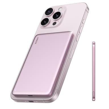 RORRY for Magsafe Portable Charger, [0.3" Ultra Slim] Magnetic Power Bank,[Alloy-Made] 5000mAh Wireless Portable Charger, USB C Battery Pack 18W Fast Charging for iPhone Samsung (Pink) - Image 1