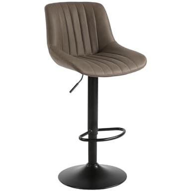 Youhauchair Bar Stool Set of 1, Adjustable PU Leather Bar Chairs, Swivel Counter Height Barstools with Back, Modern Armless Kitchen Island Stool, Brown - Image 1