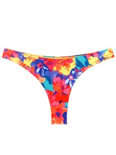 RELLECIGA Women's Color Floral Super Cheeky Brazilian Cut Bikini Bottom Size Large - Image 8