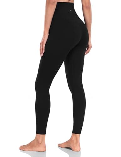 HeyNuts Yoga Pro 7/8 Leggings, High Waisted Soft Pants Buttery Workout Leggings Athletic Compression Yoga Pants 25'' Black S(4/6) - Image 1