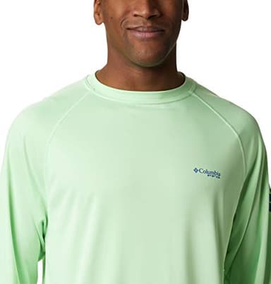 Columbia Men's Terminal Tackle Long Sleeve Fishing Shirt, Key West/Vivid Blue Logo, Medium - Image 7