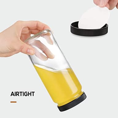 [ 8 Pack ] Glass Juicing Bottles with 2 Straws & 2 Lids w Hole- 16 OZ Travel Drinking Jars, Water Cups with Black Airtight Lids, Reusable Tall Mason Jar for Juice, Bubble Tea, Smoothie, Tea, Kombucha - Image 7