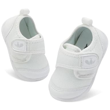 FEETCITY Infant Shoes Girls Boys Baby Walking Shoes Newborn Crib Shoes First Walker Shoes Slip On Sneaker White - Image 8
