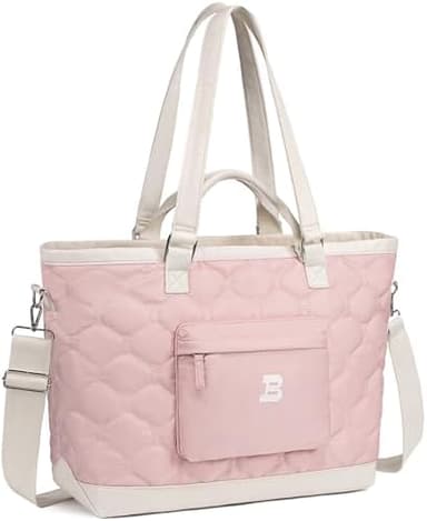 BTOOP Travel Tote Bag for Women Weekender Bag Extra Large Tote Bag Quilted Puffer Overnight Bags with Zipper for Work - Image 3