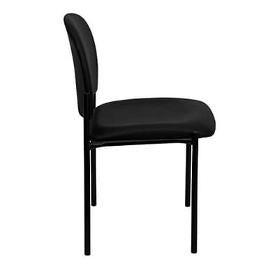 Flash Furniture Tania Comfort Vinyl Upholstered Stackable Side Reception Chair with Padded Seat, Modern Stackable Chair for Living Room/Office, Black - Image 4