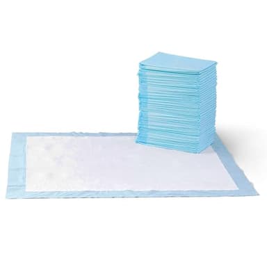 Amazon Basics Puppy Pads with Quick-Dry 5-Layer Leak-Proof Design for Potty Training, X-Large Size 28 x 34 Inch, Pack of 40, Blue & White - Image 1